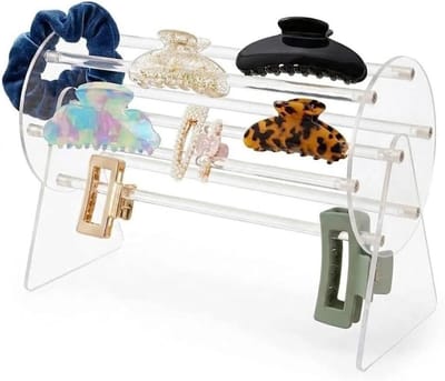 360° Draaibare Acryl Organizer voor Haarclips en Elastieken - Perfect voor Haaraccessoires, Opbergruimte en Styling