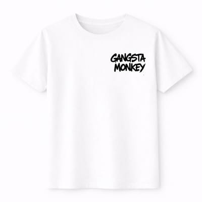 T-shirt Gangsta Monkey - Pay up or Shut up - Maat S - wit