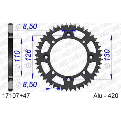 Tandwiel Afam 420 47 dents