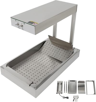 Frietverwarmer Warmtebrug - Warmhoudapparaat - Voedsel Warm Houden - Efficiënte Infrarood Verwarming - 750 W - Zilver