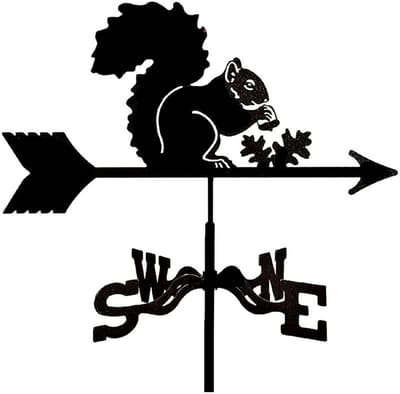 longziming -Wetterhaan - Windrichtingaanduiding - Puntdraaiend Ontwerp - UV-Beschermende Coating - 1 Stuk - Voor Tuin Of Dakterras - Zwart