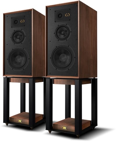 Wharfedale Super Linton Speakers & Super Linton Stands - Bundel - 3-weg, Kevlar Woofer, AMT Tweeter - Rijke Geluidskwaliteit - Iconisch Design – Walnoot/ Walnoot