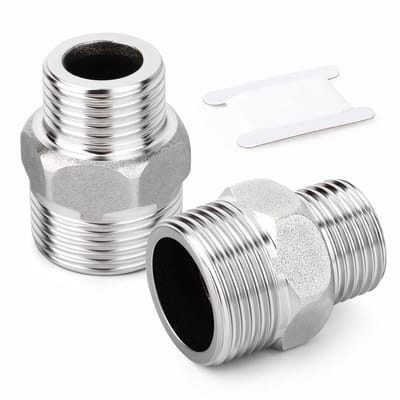 2 Stuks Reducerende Nippel 3/4" x 1/2" BSP Schroefdraad Adapter RVS 304 voor Leidingen