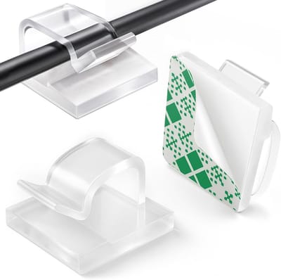 Dailygoods- Kabelclips 50 Stuks - Zelfklevend - Kabelbeheer - Draadklemmen - Multifunctioneel - Hoogwaardig PC-plastic