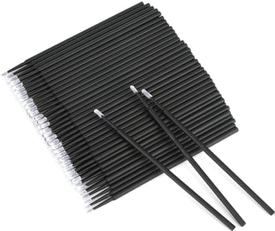 500 stuks Micro Swabs – Wegwerp Wattstokjes – Zwart – Voor Wimperextensions, Make‑up, Nagels & Details – 10 cm