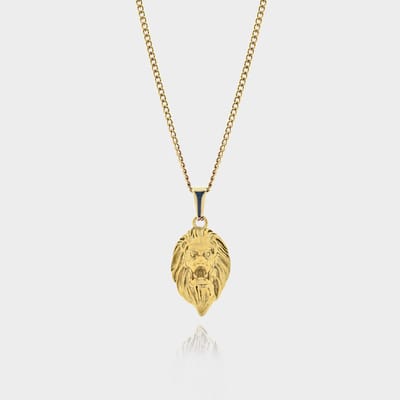 Leeuw Hanger Ketting - Gouden Lion Pendant Ketting - 50 cm lang - Ketting Heren met Hanger - Griekse Mythen - Olympus Jewelry