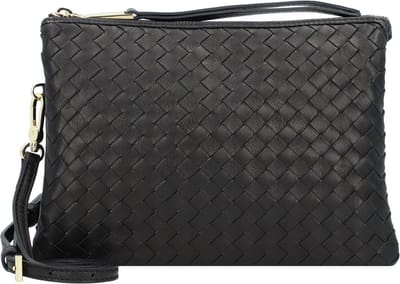 abro Piuma Schoudertas Leer 25 cm - Dames - black-gold