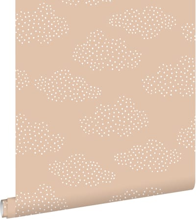 ESTAhome behang wolkjes licht terracotta - 50 x 900 cm - 139518