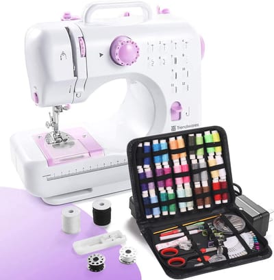 Trendwares Naaimachine SM-505 - 12-patronen - Adapter of Batterijen - Incl. Opbergtas met garen en accessoires