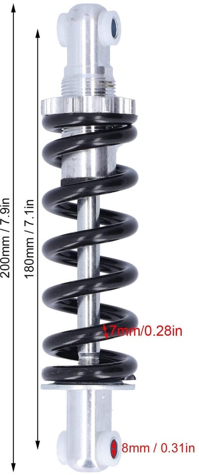 Dailygoods - Aluminium Veerschokdemper 180 mm voor Mountainbikes en Motorfietsen