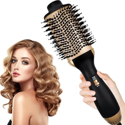 DailySuppliess® Warmteborstel - Krulborstel - Fohnbostel - Zwart met Goud