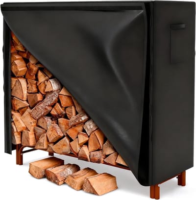 4FT Houtopslag Rack Cover - Waterdichte Bescherming voor Houtblokken, Duurzaam en Ruim, Geschikt voor Binnen en Buiten, Ideaal voor Haard en Tuin