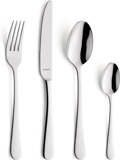 Amefa Austin – Bestekset – 24-delig – 6 personen – Hoogglans gepolijst – Zilverkleurig – Vaatwasmachinebestendig
