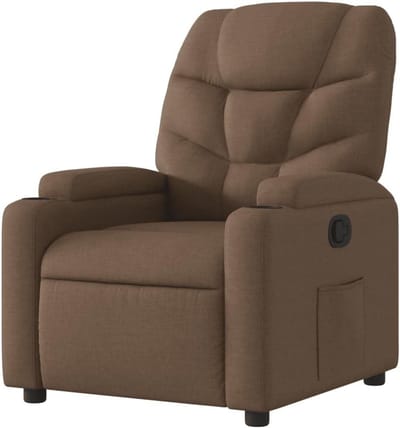 Relaxstoel Stof - Leunstoel Comfortstoel - Ontspannen Zitten - Handmatige Ligfunctie - 74 x 89 x 100 cm - Bruin