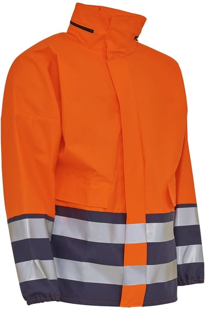 Elka Pu visible rain jacket 076300R - Fl.orange/Navy - L