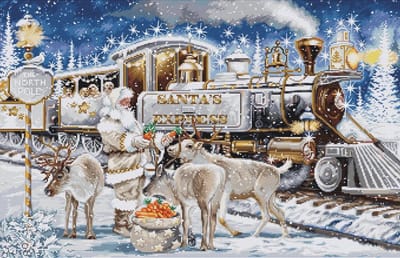 Luca-S Santa’s Express White borduren (pakket) BU5038