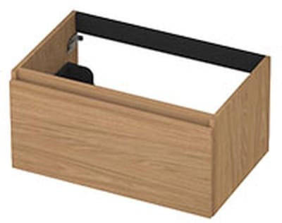 INK - Onderkast 1 Lade Greeploos met Houten Keerlijst - 700x450x350 Mm - Blank Eiken