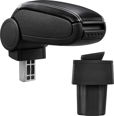 Armsteun-Opel Astra G-1998-2004-kunstleer-zwart+wit stiksel