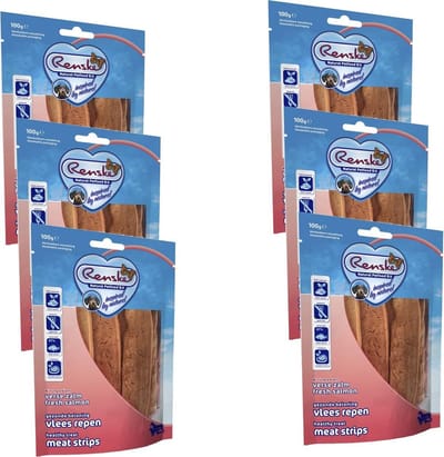 Renske Vleesrepen 100 g - Hondensnacks - 6 x Zalm&Groente