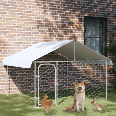 vidaXL - Hondenkennel - voor - buiten - met - dak - 200x200x150 - cm