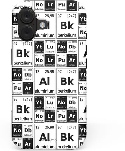 Casetastic hoesje geschikt voor Apple iPhone 16 - MagSafe - Dubbellaagse bescherming - Proton Palet - Fashion Case - Lichtgrijs Wit Zwart