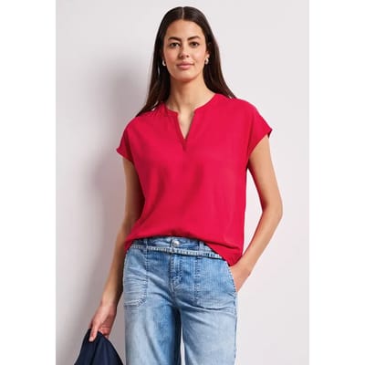 Blouse met losse schouders en gespleten hals