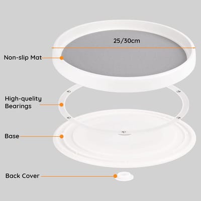 Famanu - Draaiplateau set 2 stuks antislip 25 en 30 cm keuken en koelkast organizer draaibaar