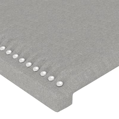 vidaXL - Hoofdbord - LED - 147x16x118/128 - cm - stof - lichtgrijs