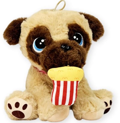 Hond met Popcorn Kawaii Pluche Knuffel 18 cm - Speelgoed Knuffels voor Kinderen Jongens Meisjes - Kawaii Kussen - TikTok Plush Toy - Dog Pup Puppy