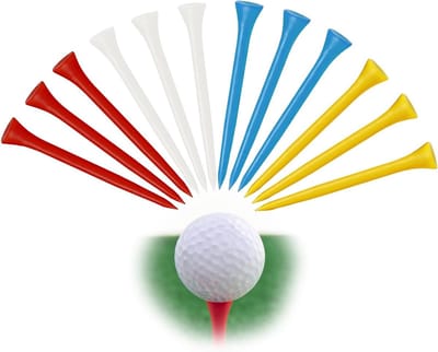 Duurzame kunststof golftees in 12 stuks, 83 mm, ideaal voor golfvelden, officiële wedstrijden en outdoor training, beschikbaar in rood, blauw, geel en wit