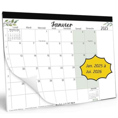 Grote Muurkalender 2025 2026 – 18 Maanden 43 x 30 cm Familie Planner