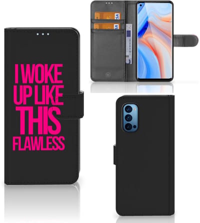 OPPO Reno 4 Pro 5G Hoesje met naam Woke Up - Origineel Cadeau Zelf Maken