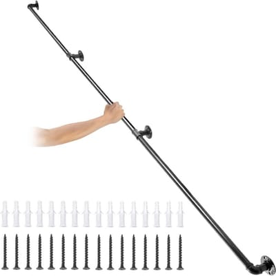 Balustrade Trap Pijp - Trapleuning - 2,7 m - Leuningen - Zwart - Outdoor en Indoor