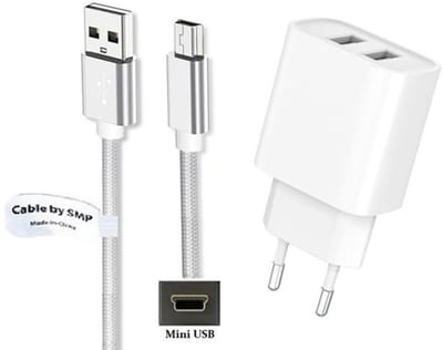 OneOne 2.4A lader met 2 poorten + 1,0m sterke Mini USB snoer. Oplader adapter past op Nikon 1 AW1, J1, J2, J3, S1, V2, UC-E4, UC-E5, UC-E15, UC-E19, UC-E7, Coolpix 2000, 3500, SQ, Digital SLR D700, D3000, D3100, D7000,