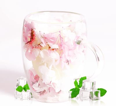 Creatieve Glazen Mok met Gedroogde Bloemen - 350ml Latte, Koffie, Cappuccino en Warme Chocolade - Perfect als Cadeau voor Vrouwen, Zussen, Moeders en Vrienden