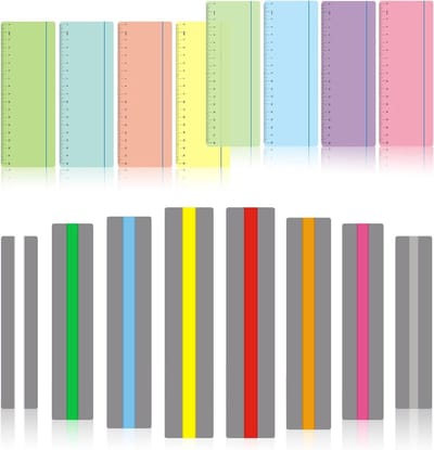 Leesstrips - Gekleurde overlays - Leesvaardigheid verbeteren - Visuele stress verminderen - 16 stuks - Assorti