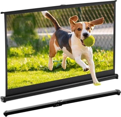 Draagbaar projectiescherm - Oprolbaar scherm Miniprojectorscherm - Thuisbioscoop Presentaties - Handmatig oprolbaar 170° kijkhoek - 30 inch 4:3 - Zwart