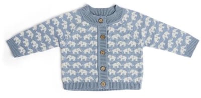 Wollen baby vestje Finn - Blauw - maat 68/74