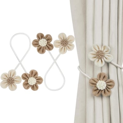 Gordijnhouders set - Boho embrasses - Decoratief ophangen - Installatie zonder boren - 48 cm verstelbaar - Natuurlijk