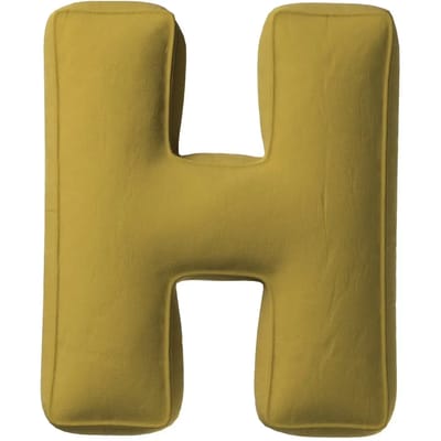 Kussen letter h Yellow Tipi Posh Velvet