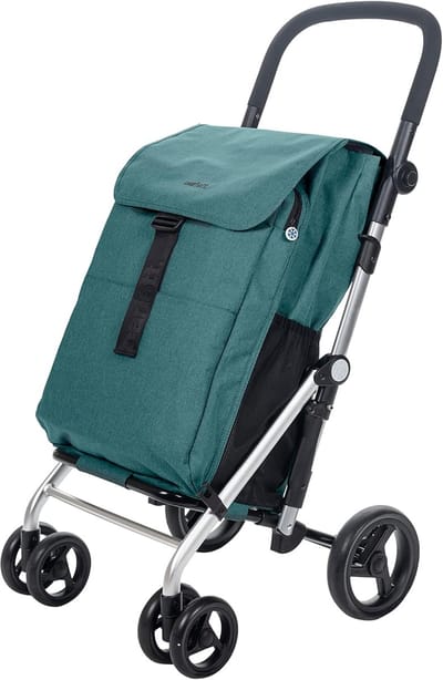 Boodschappentrolley 4 wielen - Supermarkt trolley - Boodschappen vervoeren - Inhoud 64 liter - 32 kg draaglast - Groen