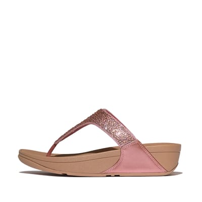 FitFlop FitFlop Lulu Crystal-Mix Metallic Toe-Post Sandals ROZE - Maat 43