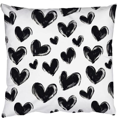 Sierkussens - Kussentjes Woonkamer - 50x50 cm - Hartjes - Patroon - Zwart