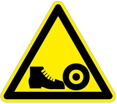 Waarschuwingssticker gevaar voeten 100 mm