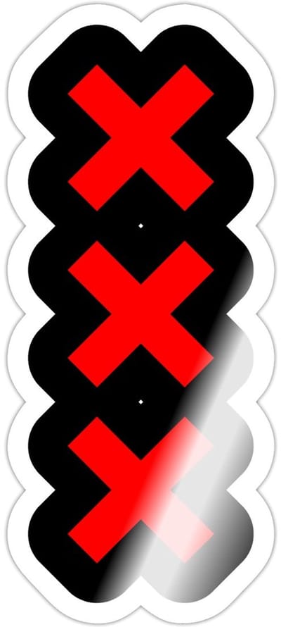 Drie Kruizen van Amsterdam - Drie Rode X’en Sticker Maat S (max. 10 x 10cm)