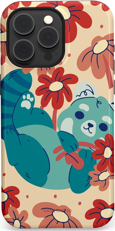 Casetastic Hoesje Geschikt voor Apple iPhone 15 Pro Max Magsafe - Stijlvolle Beschermende Duo-layer Case - Rode panda knuffels