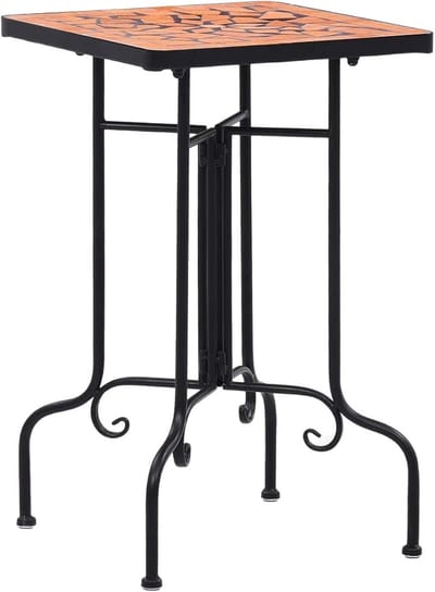 Serveertafel Mozaïek - Bijzettafel Terras - Buiten Zitten - Weerbestendig Blad - 56 x 42 cm - Terracotta