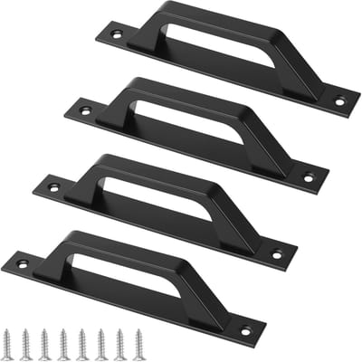 Dailygoods- Schuifdeurgrepen Set van 4 - Zwarte Trekhandgrepen - Aluminiumlegering - Waterdicht - Duurzaam - Afmeting 20 x 2,4 x 4 cm - Deurgrepen