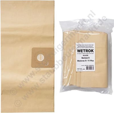 Wetrok Stofzuigerzakken 10 stuks | Bantam 6 / Monovac 6 / Durovac 6 / 42614