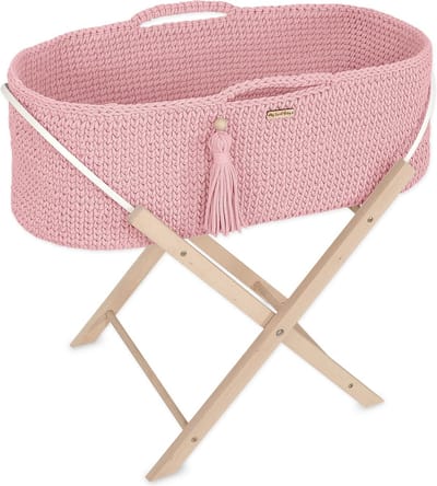 Moses mand BOHO Handgemaakt met standaard - roze